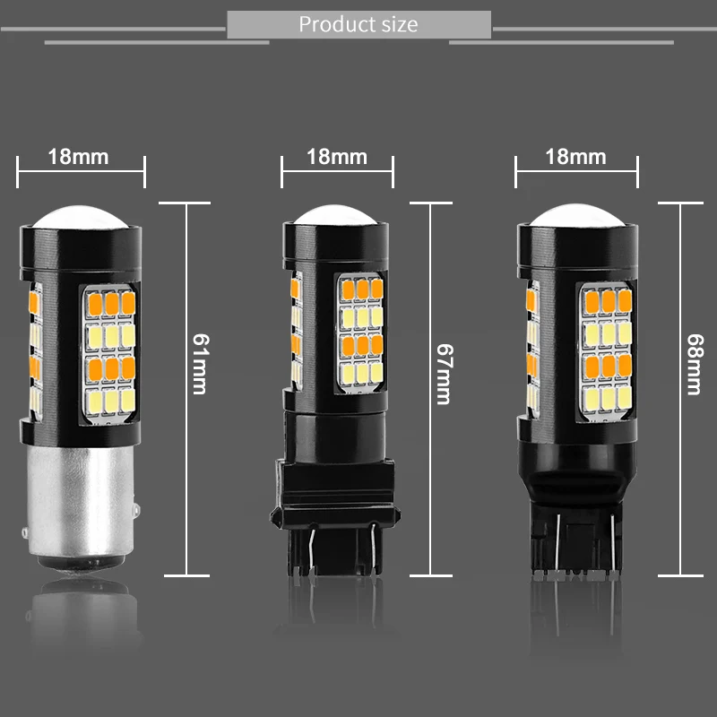 A pair T20 T25 BAY15D Dual Color LED Turn Signal Light 7443 3157 1157 White Day Running lamp Amber Switchback Brake | Автомобили и