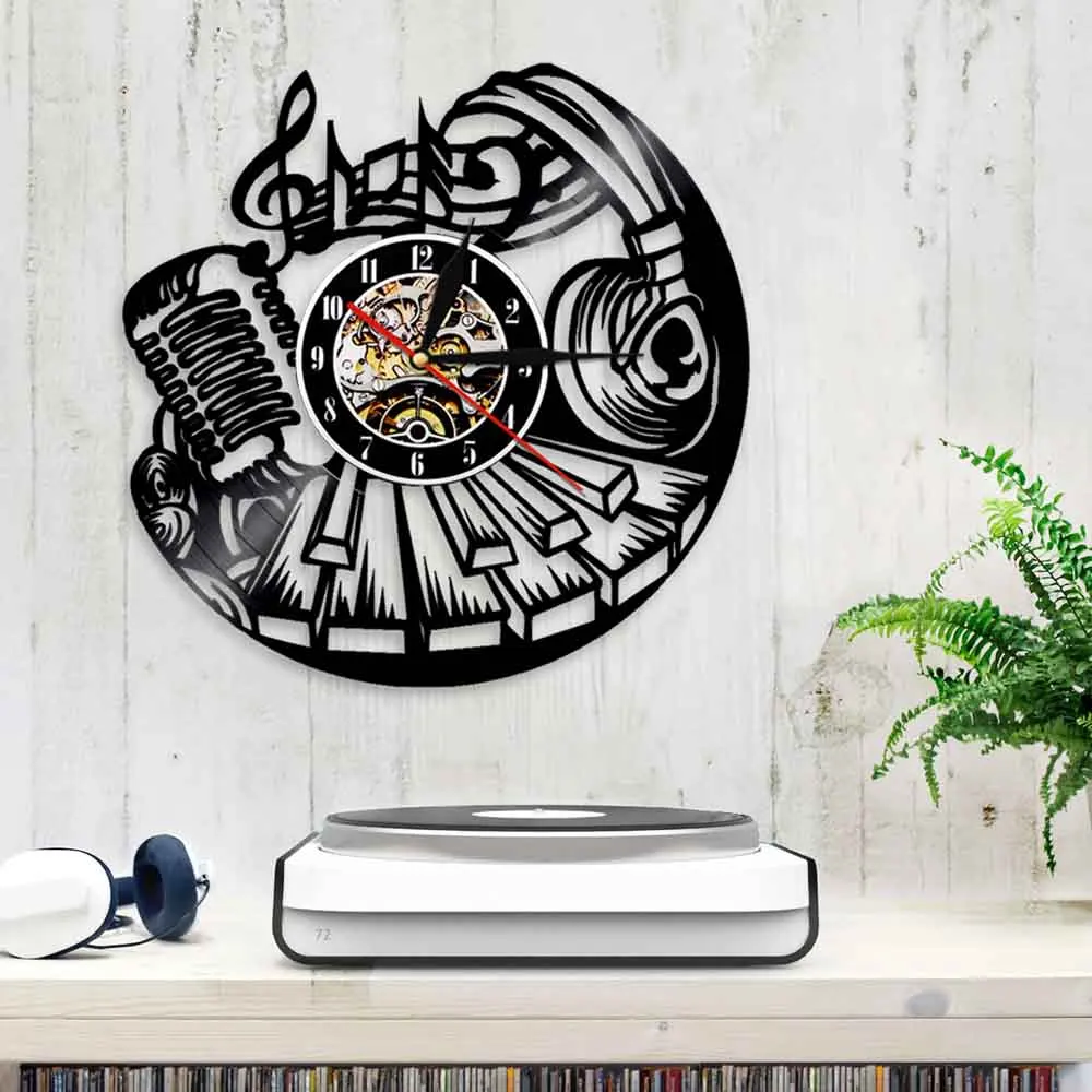 Музыкальные настенные часы с виниловой пластиной музыкальный инструмент