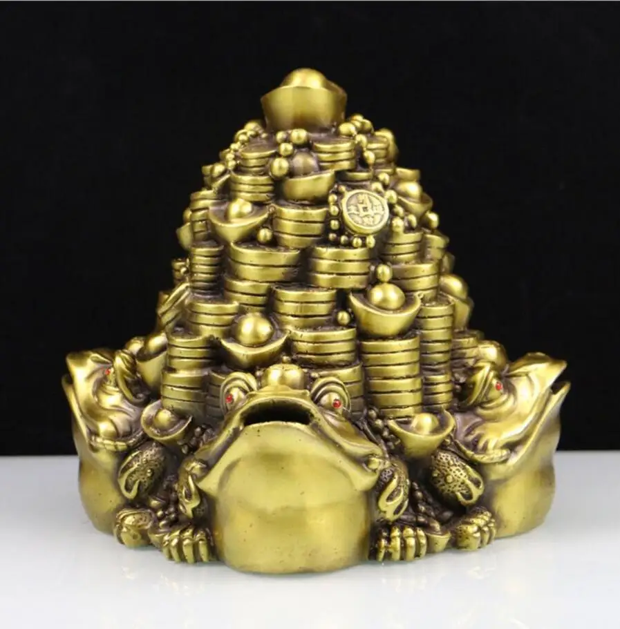 Медная статуя из чистой меди Золотая жаба аксессуары для офиса Zhaocai большой