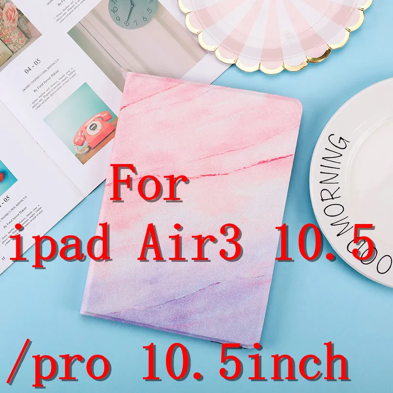 pro10.5AS picture Мраморный Чехол для iPad Pro 10,5 чехол iPad Air чехол из кожи ПУ и ПК Жесткий Чехол-подставка для iPad чехол 9,7 Pro Чехол Funda - Цвет: pro10.5AS picture