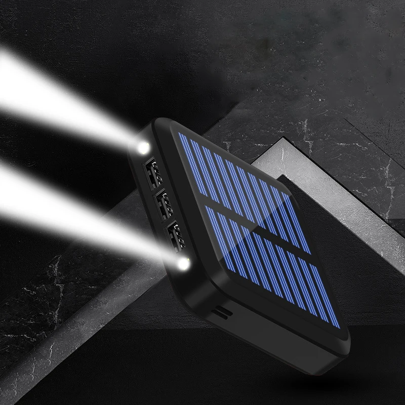 30000mAh Солнечное зарядное устройство 3 USB порта Внешнее для Xiaomi MI IPhone 8 Samsung|Внешние
