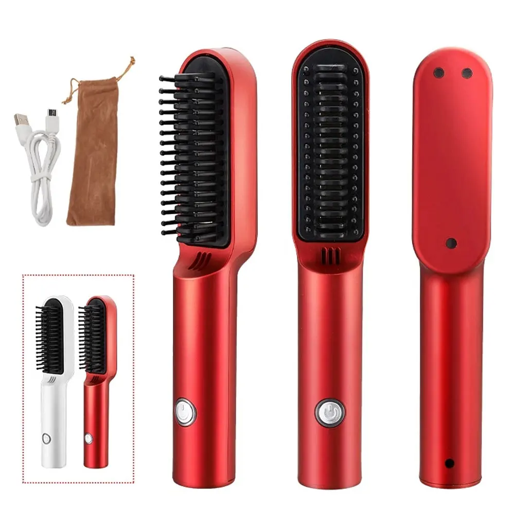 

Portable Electric Hair Curler Rollers Hair Straightener Brush USB Heating Hair Curling Rods Hair Rollers Hairstyling Tools