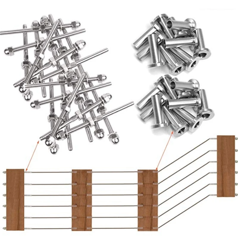 Кабельные перила Swage резьбовые шпильки Натяжные концевые клеммы и кабельные из