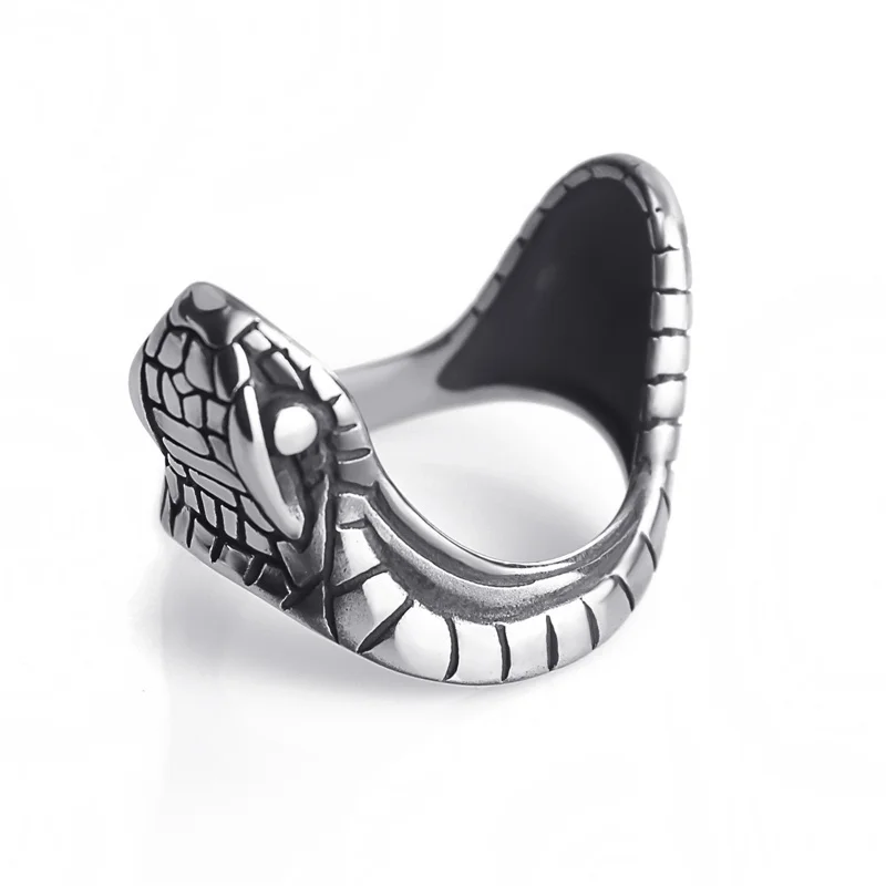 

New Exaggerated Cobra Head Shape Ring Men's Ring Horrible Metal Snake Head Ring Accessories Party Jewelry