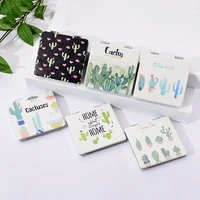 square makeup mirror cartoon cactus handhold mirror unique double sided magnifying portable compact mirror makeup for women girl