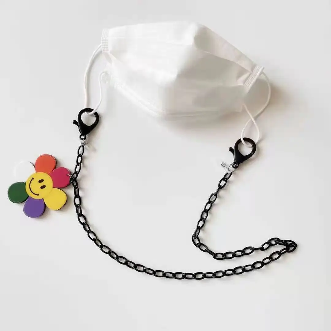 

2021 New Korea Japan and South small fresh candy color sunflower lanyard mask chain glasses chain mask belt