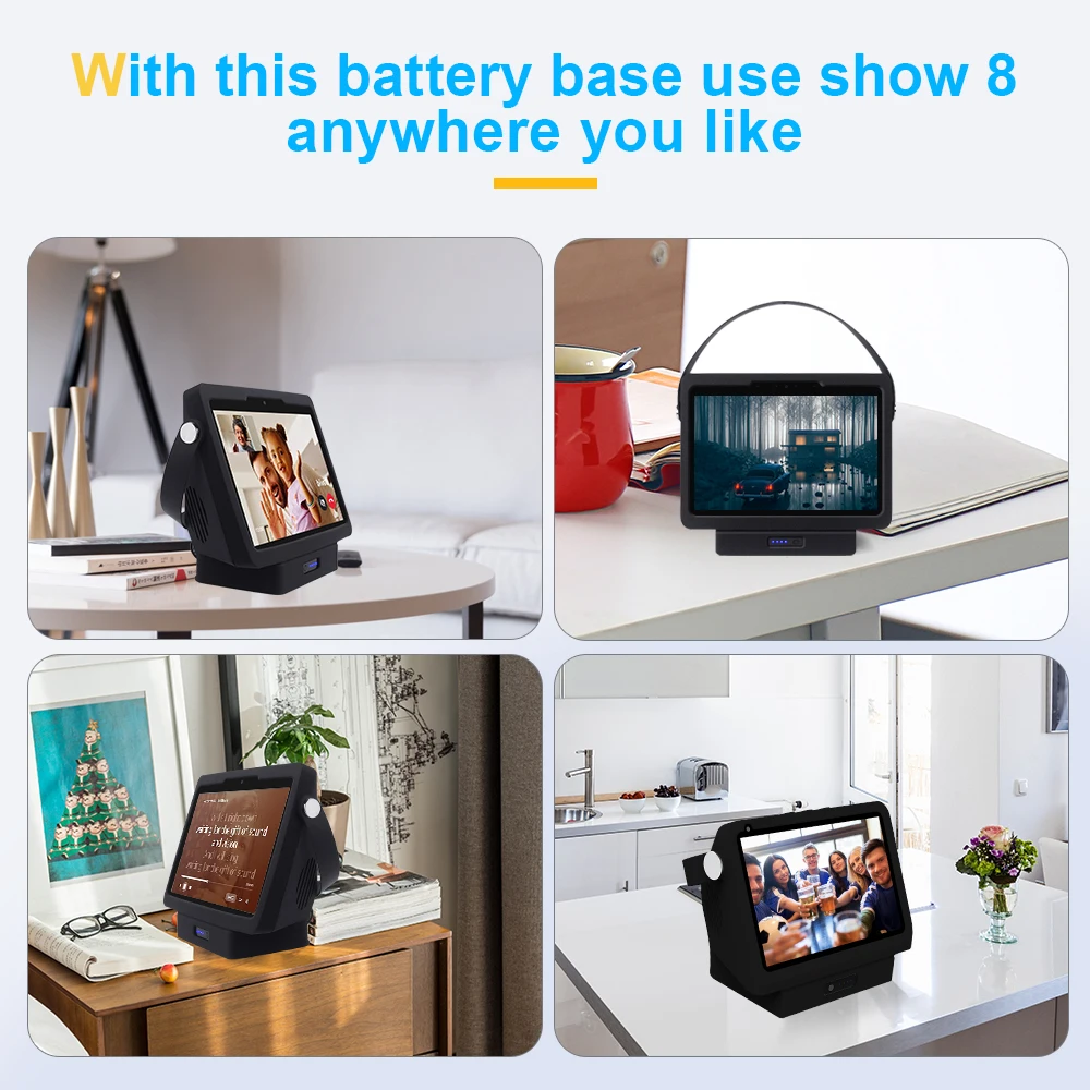 Аккумулятор для Echo Show 8 портативное защитное моющееся Беспроводное зарядное