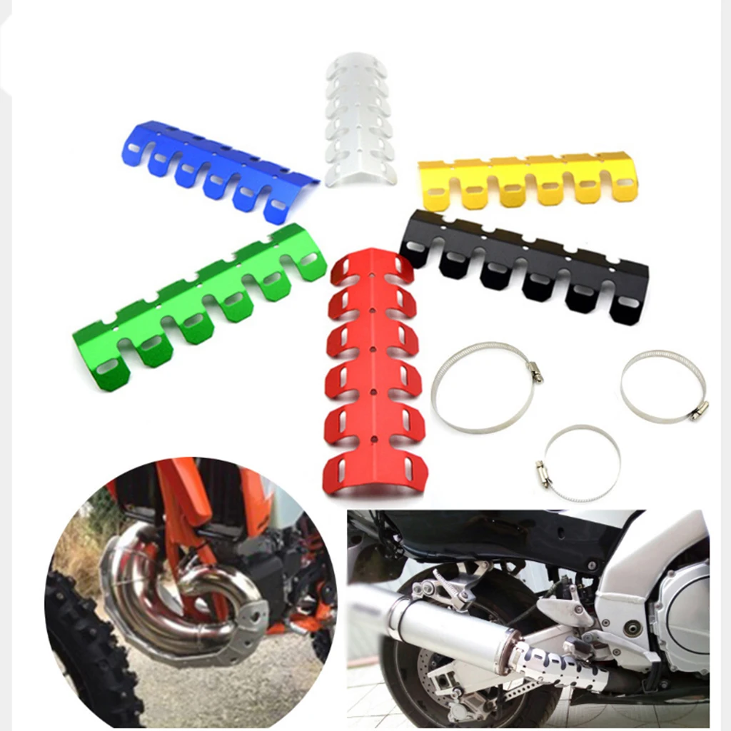 4 вида цветов теплозащита мотоцикла глушитель трубы ноги протектор с зажимами
