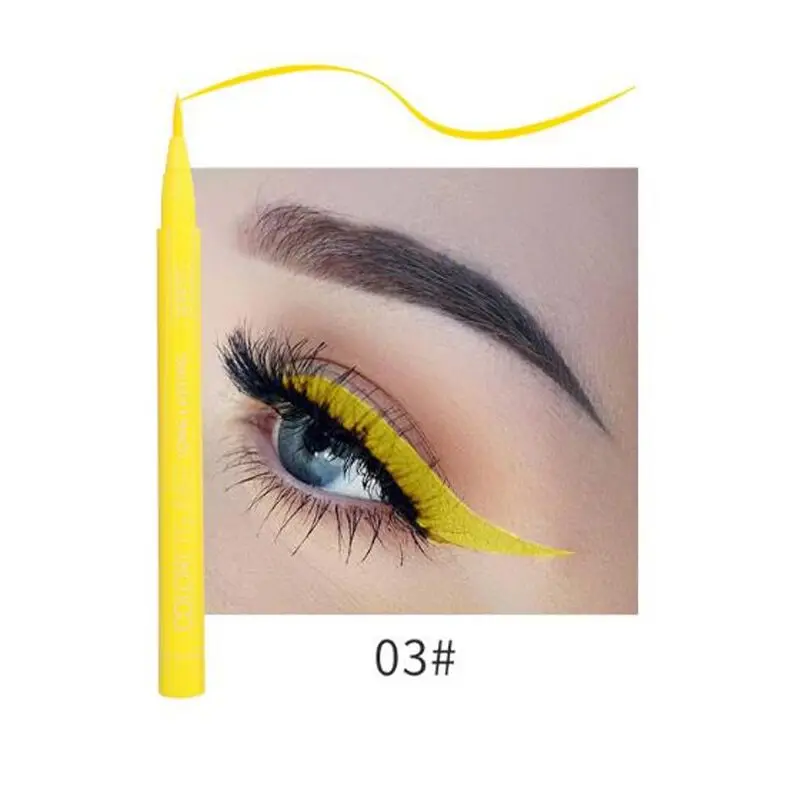 3 1Pcs Cat Eye Color Eyeliner Makeup Waterproof Neon Liquid Eye Liner Pencil Pen Make Up Comestics Long-lasting Black Makeup Tools - Цвет: 3