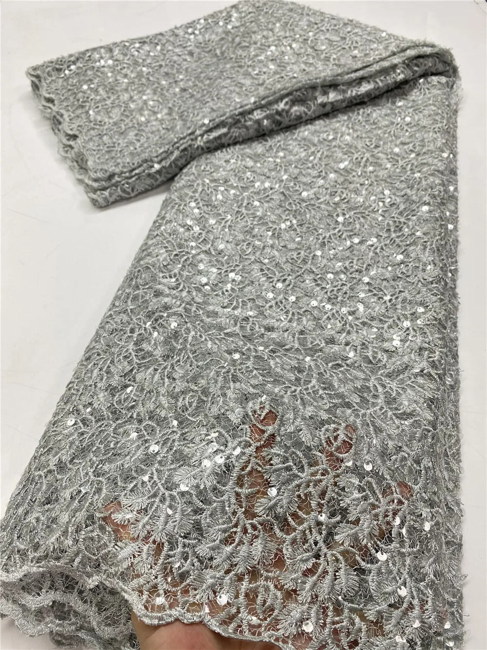 NI.AI серый гипюровый кружевной шнур кружевная вышивка Африканский кружево с