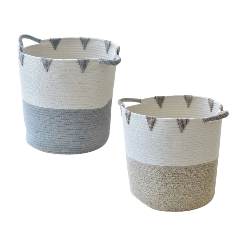 

2021 New Multipurpose Sundries Storage Basket Clothing Toy Collection Bucket Creative Cleaning Organizer Barrel Crafted Cotton