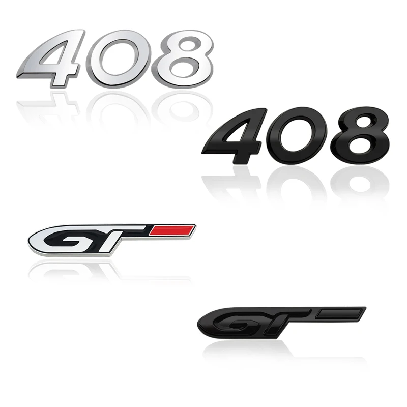 3D металлическая наклейка GT украшение-эмблема на задний багажник s для Peugeot 408
