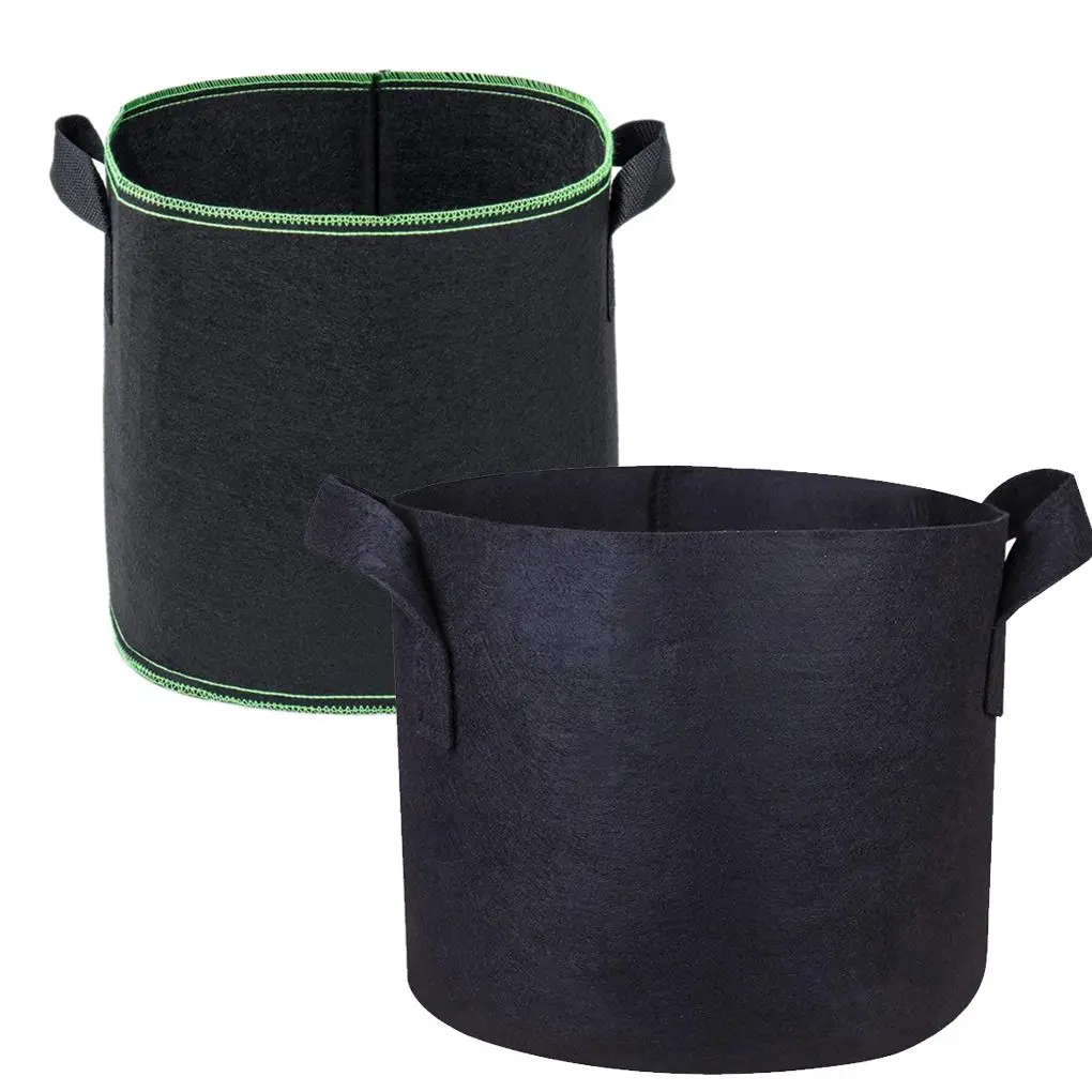 

1/2/3/5/7 Gallon Hydroponic Black Planting Grow Bag Garden Plant Container Pouch Bag Fabric Breathable Pots Plant Pouch Root Bag