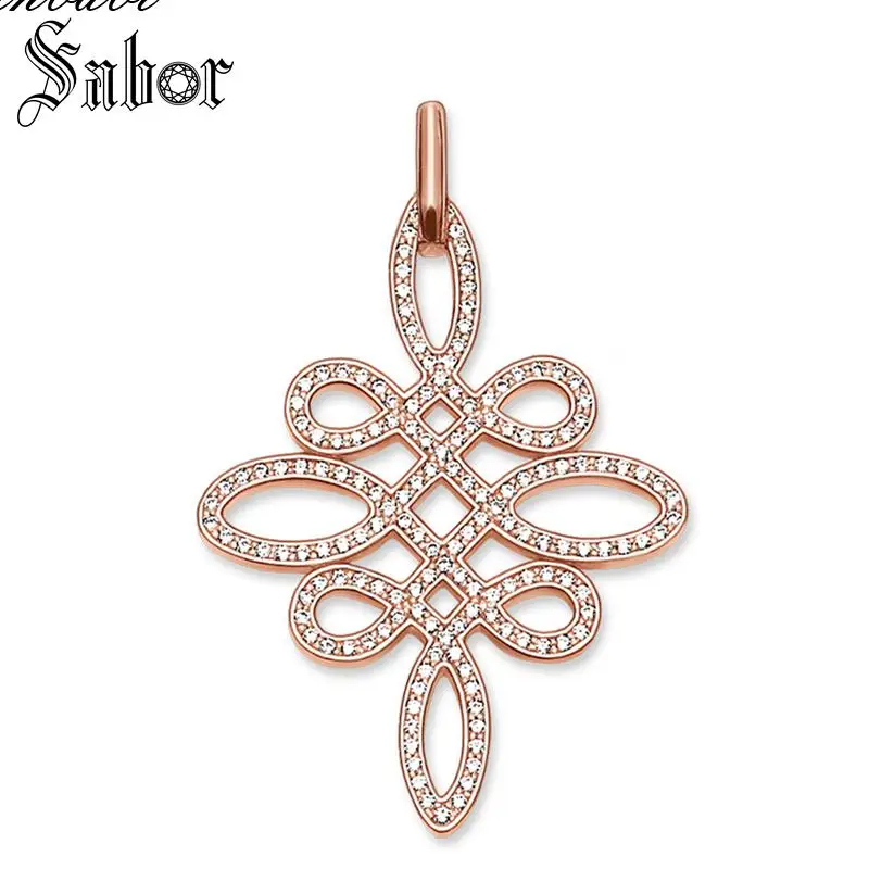 Женский кулон с розовым узлом в этническом стиле | Украшения и аксессуары