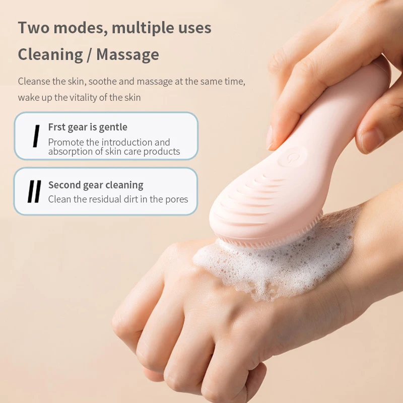 

Силиконовые Водонепроницаемые электрические щетки для чистки лица, 8 уровней, ультразвуковой очиститель лица, средство для ухода за кожей л...