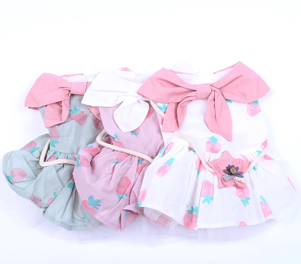 New Dog Cat Princess Dress Tutu Strawberrys Scarf Design Pet Puppy SKirt Spring/Summer Apparel 3 Colours | Дом и сад