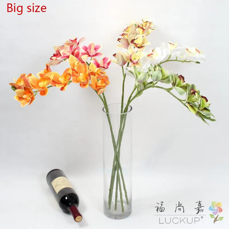Artificial Cymbidium Faberi Rolfe Moth Orchid Butterfly Flower Stem for House Home Wedding Festival Decoration - F551 image 5