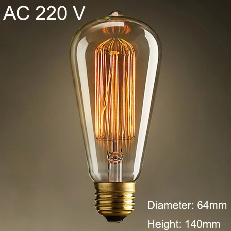 ST64 Винтаж Эдисон лампы AC 220V E27 накаливания Ретро светильник лампы для Гостиная Спальня столовая домашний декор - Цвет: ST64