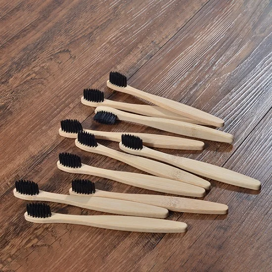 10PC Kids Black 10 упаковок, Экологичная зубная щетка, мягкая щетина, бамбуковые зубные щетки, детская зубная щетка, биоразлагаемая пластиковая щетка - Цвет: 10PC Kids Black