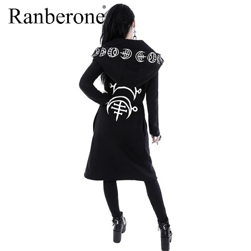 Halloween Hoodie Women Lady Gothic Hooded Sweatshirt Coat Swing Dress Costume Black Plus Size Sweatshirts Women's Tracksuit 2020