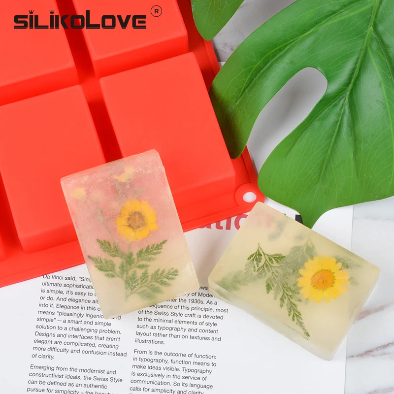 Силиконовая форма SILIKOLOVE для мыла 6 ячеек 3D Прямоугольная сделай сам ручной