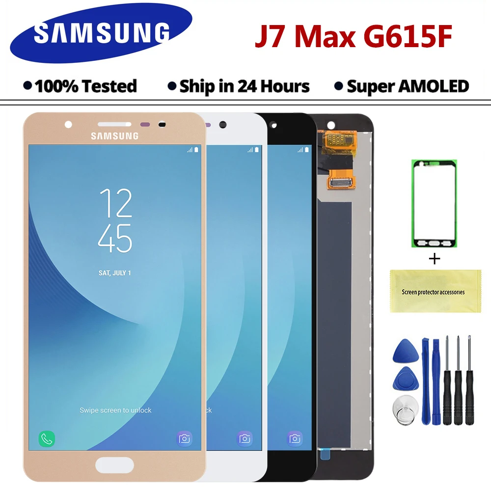 1920X1080 5,7 дюймов Super AMOLED для samsung J7 MAX G615 G615F ЖК-дисплей дигитайзер сенсорный экран Замена в сборе