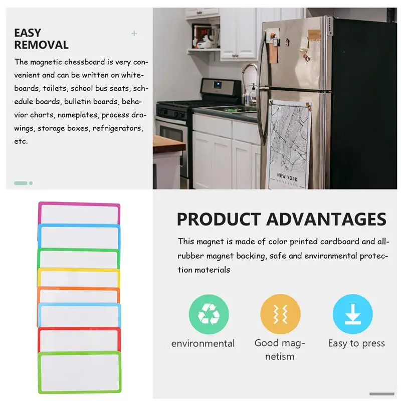 Магнитный блокнот для холодильника многоразовый разноцветный 8 шт. | Дом и сад
