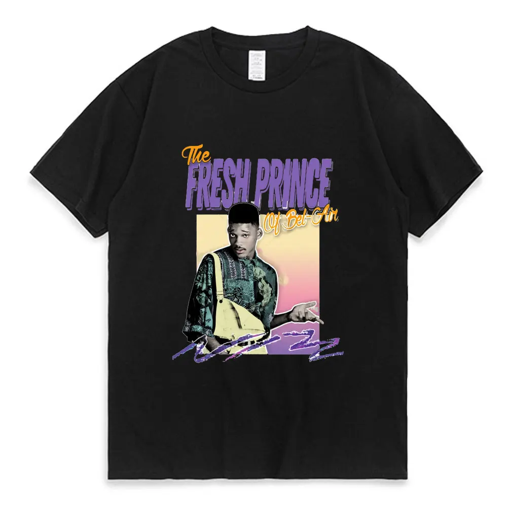 

Vintage The Fresh Prince of Bel Air T Shirt Men Retro 90s Aesthetic Will Smith Print T-shirt Comedy TV Tee Popular Short Sleeve