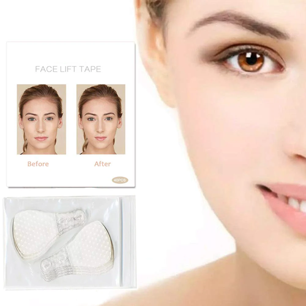 40Pcs Invisible Thin Face Facial Stickers Facial Line Wrinkle Flabby Skin V Shape Face Lift Tape For Face Dropshipping