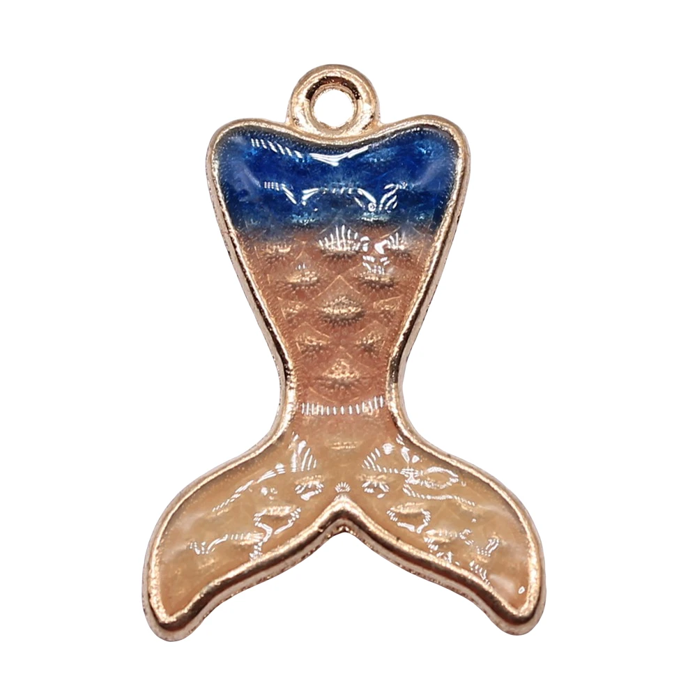 

WYSIWYG 3pcs/lot Mermaid Tail Charms For Jewelry Making 27x18mm KC Gold Color Accessories