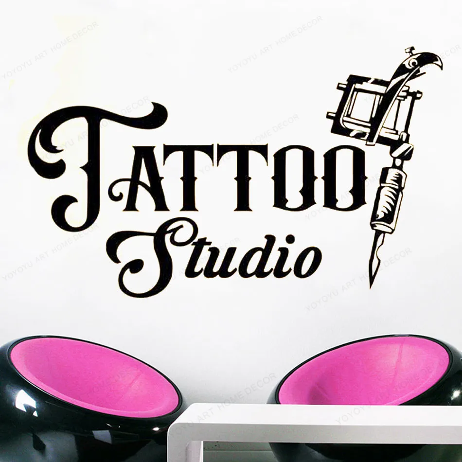 Tattoo Studio Wall Decal Business tattoo shop wall decal salon window decoration art mural JH612 |