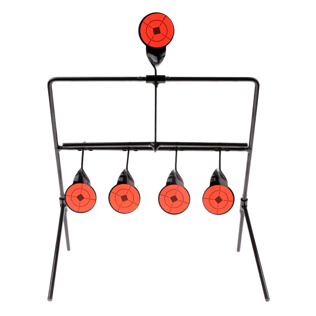 

5 Targets Self Resetting Shooting Target Metal Target Stand Set