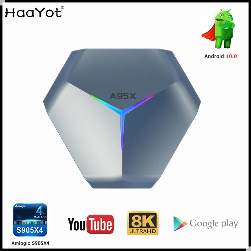 Андроид 10 RGB Smart TV Box Amlogic S905X4 1080P 4 Гб 128 8K HD Поддержка 2 и 5G двухъядерный процессор Wi Fi