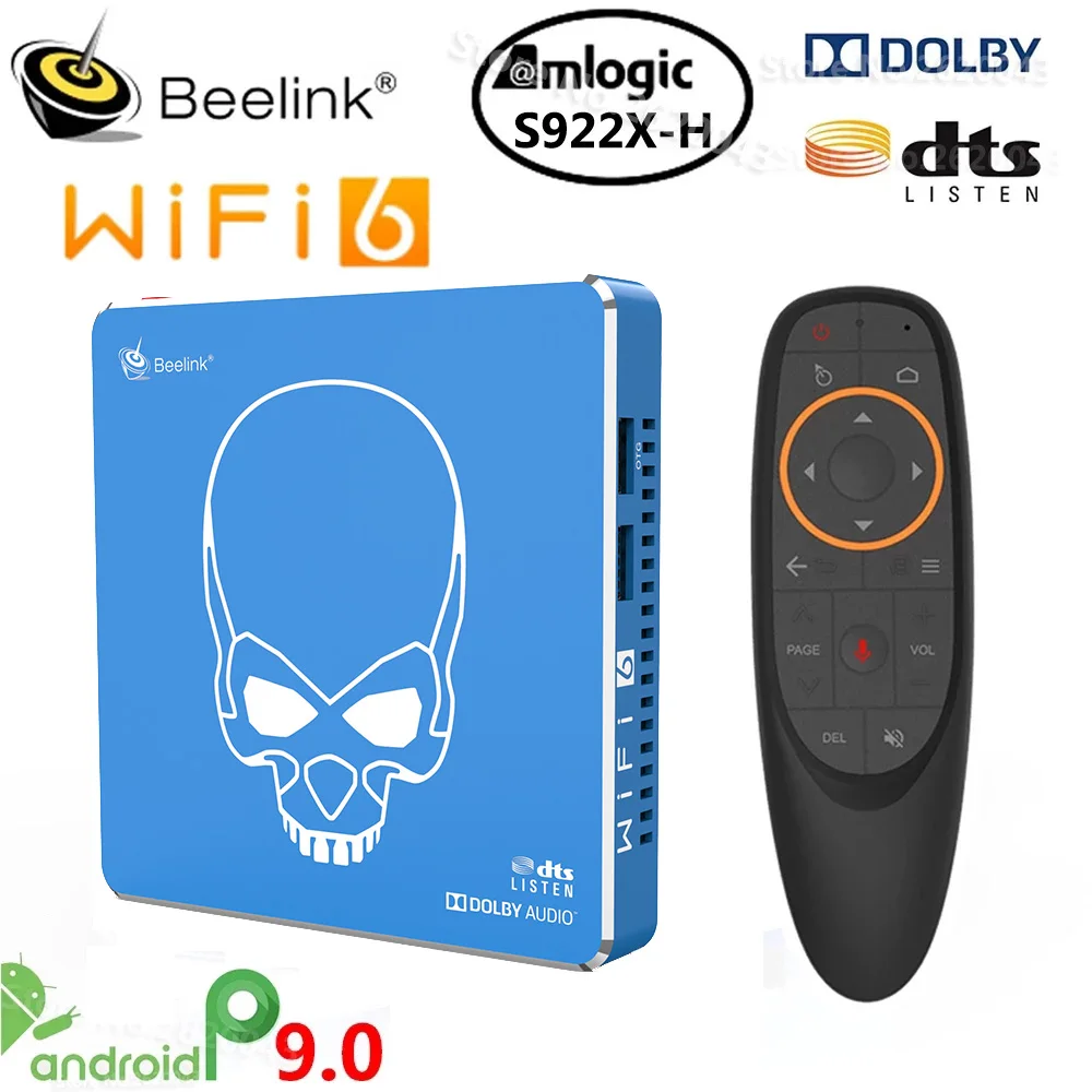 Beelink GT King Pro Smart Tv Box Amlogic S922X H Android 9 0 4 Гб 64 WI FI 6 1000M LAN BT5.0 4K Dolby аудио DTS Декодер каналов