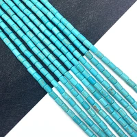 fashion blue turquoise bead jewelry cylindrical charm diy jewelry making fashion necklace bracelet accessories charm 3x5 mm