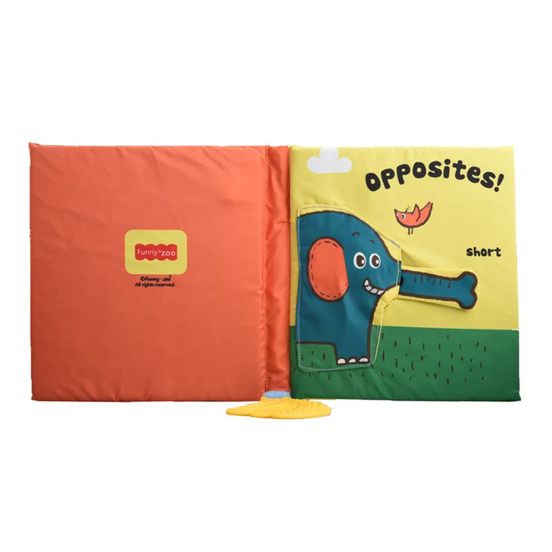 Мягкая Книга в виде слона трехмерная головоломка для раннего развития зубная