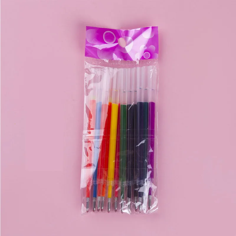 

48 pcs/lot Press Gel Pen Refill 0.5mm Colorful Ink Signature Refills Office School Stationery Writing Supplies