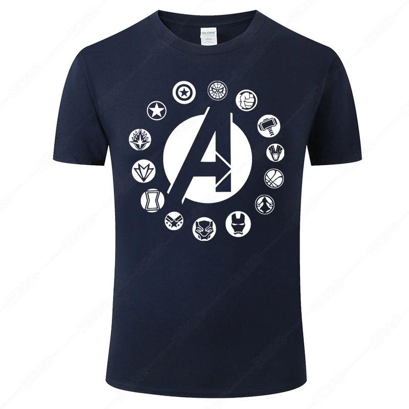 Мужская хлопковая футболка с коротким рукавом принтом мстители - купить по