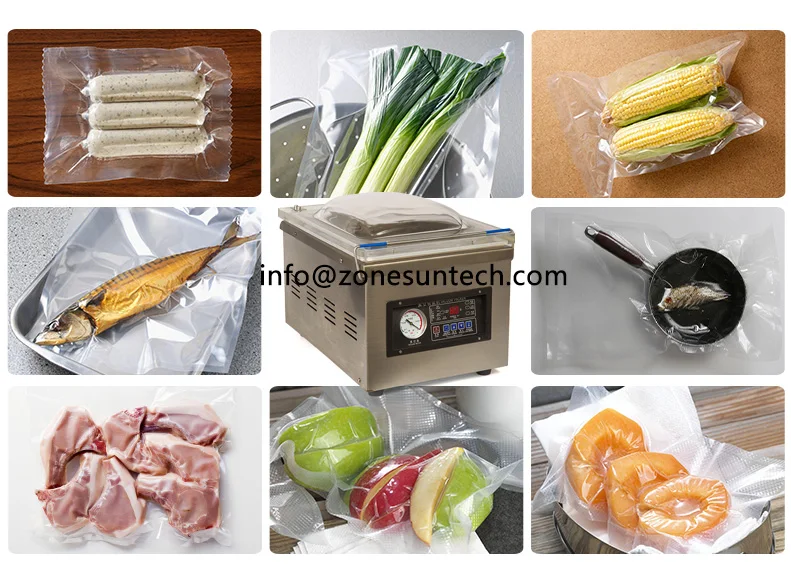 

ZONESUN DZ-260 Table-style Vacuum packing machine stainless steel body vacuum sealing machine for food vegetable