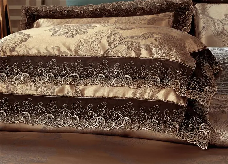 42 4 шт. Европейский стиль шелк тутового шелкопряда Комплект постельного белья