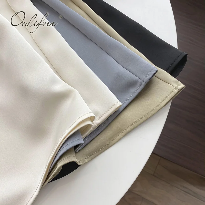 

Ordifree 2021 Summer Women Satin Slip Dress Elegant Lady Spaghetti Strap Long Sexy Party Dress Vintage Basic Dresses