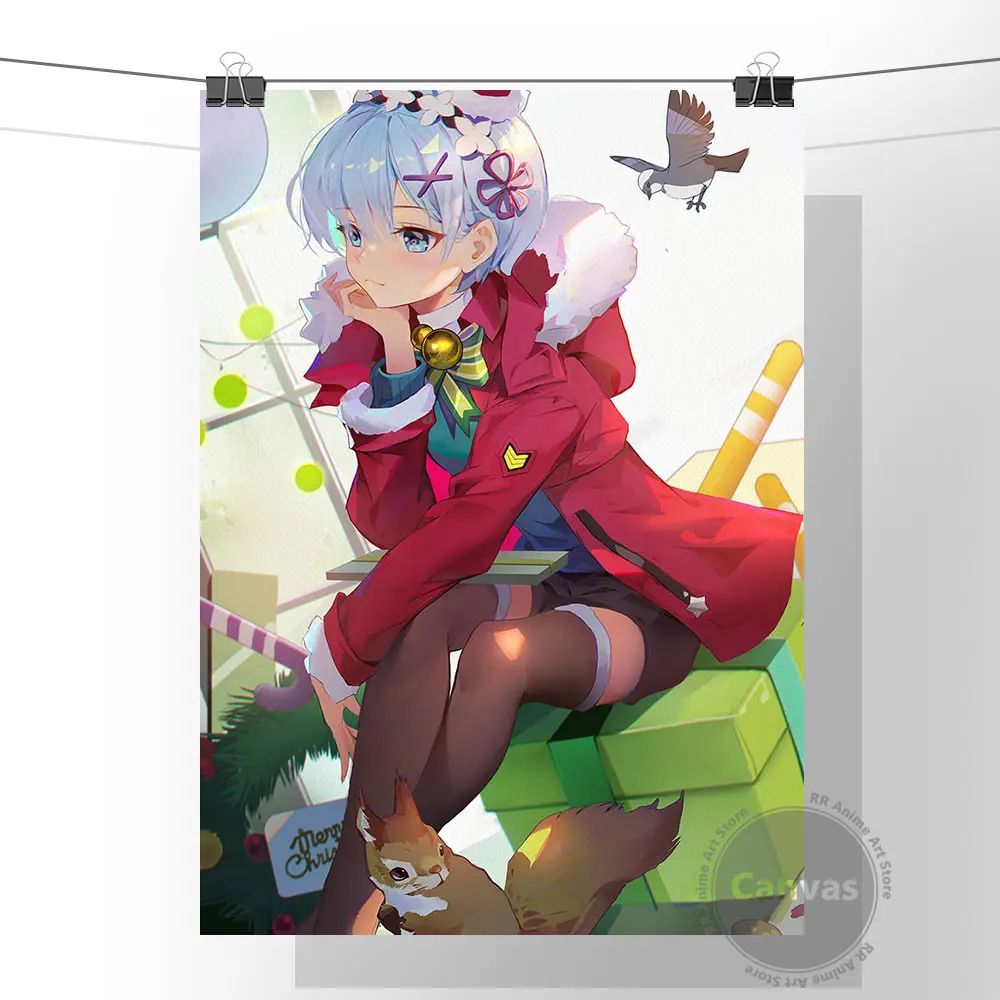 

Anime Christmas Rem re:zero Poster Pictures Home Manga Decoration Paintings Canvas HD Prints Wall Art Modular Living Room
