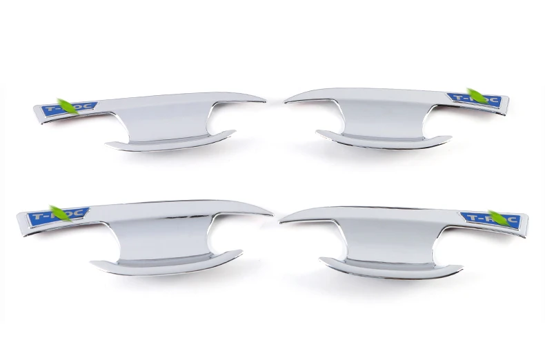 Door Bowl 4Pcs Автомобильный ABS Хромированная ручка Защитная Крышка Дверные ручки Внешний чаши Накладка для Volkswagen VW T-Roc T ROC автомобильные аксессуары - Цвет: Door Bowl 4Pcs
