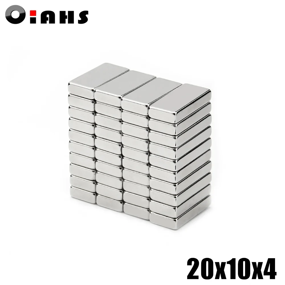 Неодимовый магнит 20x10x4 супермощный постоянный магнитный блок imanes N35 5 шт. |