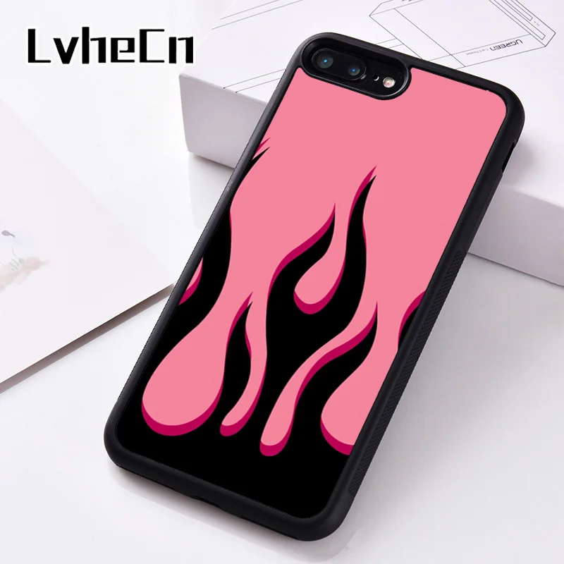 LvheCn силиконовый чехол для телефона iPhone 6 6S 7 8 Plus 5 5S SE 2020 X XS XR 11 PRO MAX BABY PINK BLACK