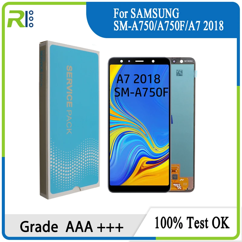 

ЖК-дисплей Super AMOLED 6,0 дюйма для Samsung Galaxy A7 2018 A750 SM-A750F A750F с сенсорным экраном