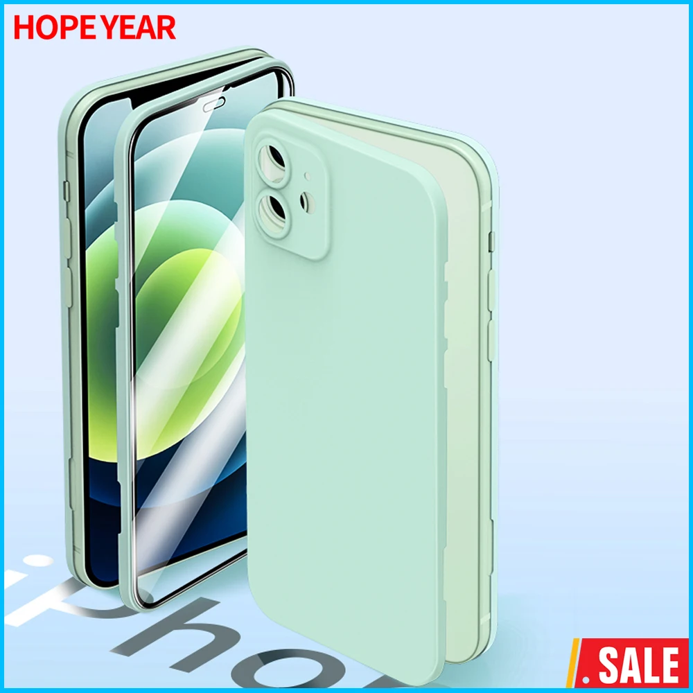 

Чехол и закаленное защитное стекло для iPhone 12 Pro Max Mini 12 Pro, 2 шт.