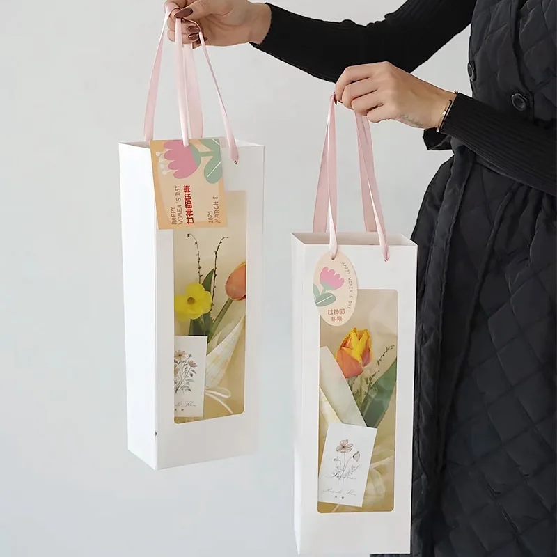 Портативный Цветочная коробка Водонепроницаемый бумага удобный подарочный