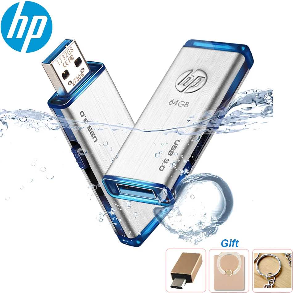 Оригинальный USB флеш накопитель HP X730W 256 ГБ 128 64 32 3 0 металлический