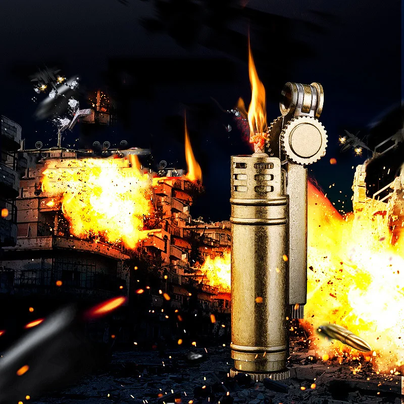 Керосиновая латунная Зажигалка в стиле ретро ветрозащитная масляная зажигалка